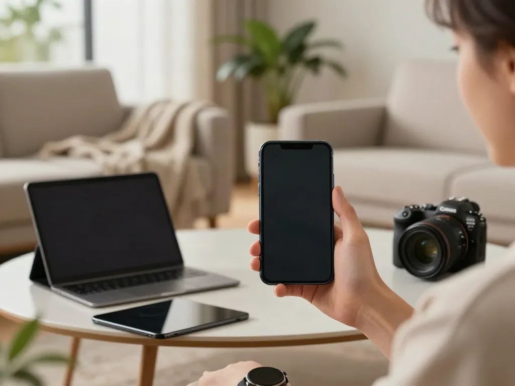 GBWhatsApp interface displayed on a smartphone in a cozy living room setting, enhancing user experience on https://gbapps.net/gbwhatsapp-apk-dl/.