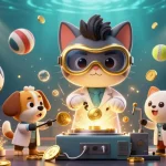 Experience thrilling gameplay at sunwin3 with a mad scientist cat and loyal dog creating gold coins amidst sports elements.